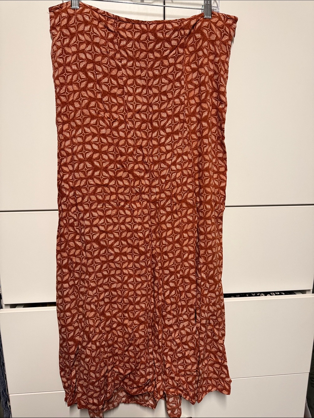 Women's Rust Patterned Maxi Skirt